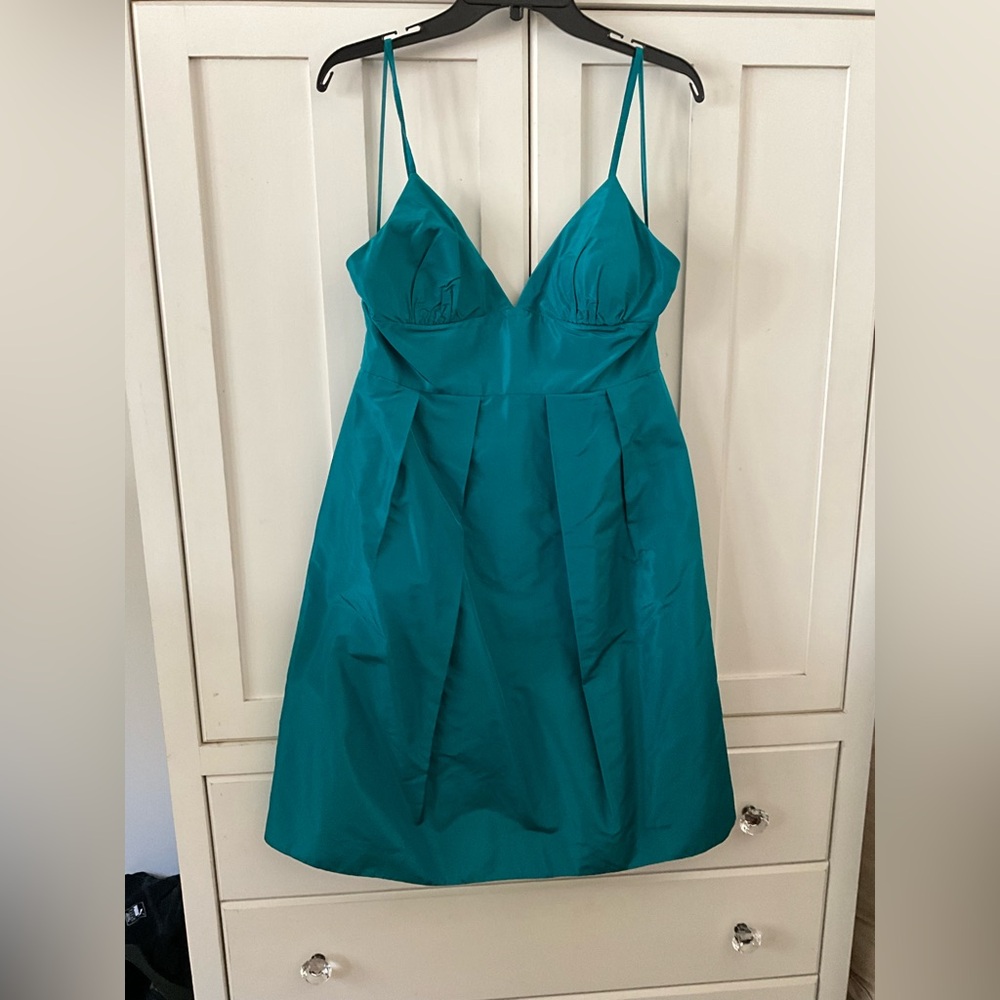 Sz8 J. Crew Adrienne Dress in Peacock - Picture 7 of 8